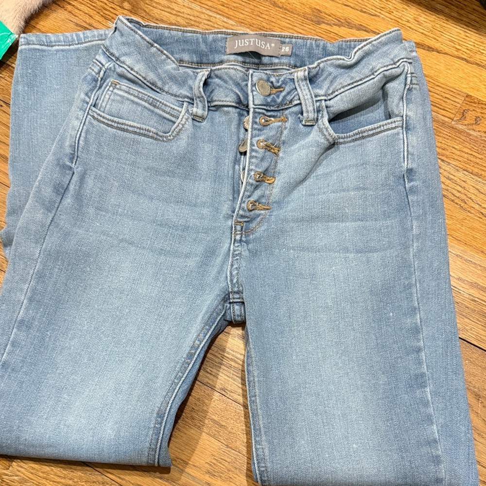 Just USA Women's Light Blue High Rise Jeans
